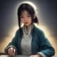 内容编辑李晓雯的职业照，年轻女性，笑容亲切，背景为图书馆书架